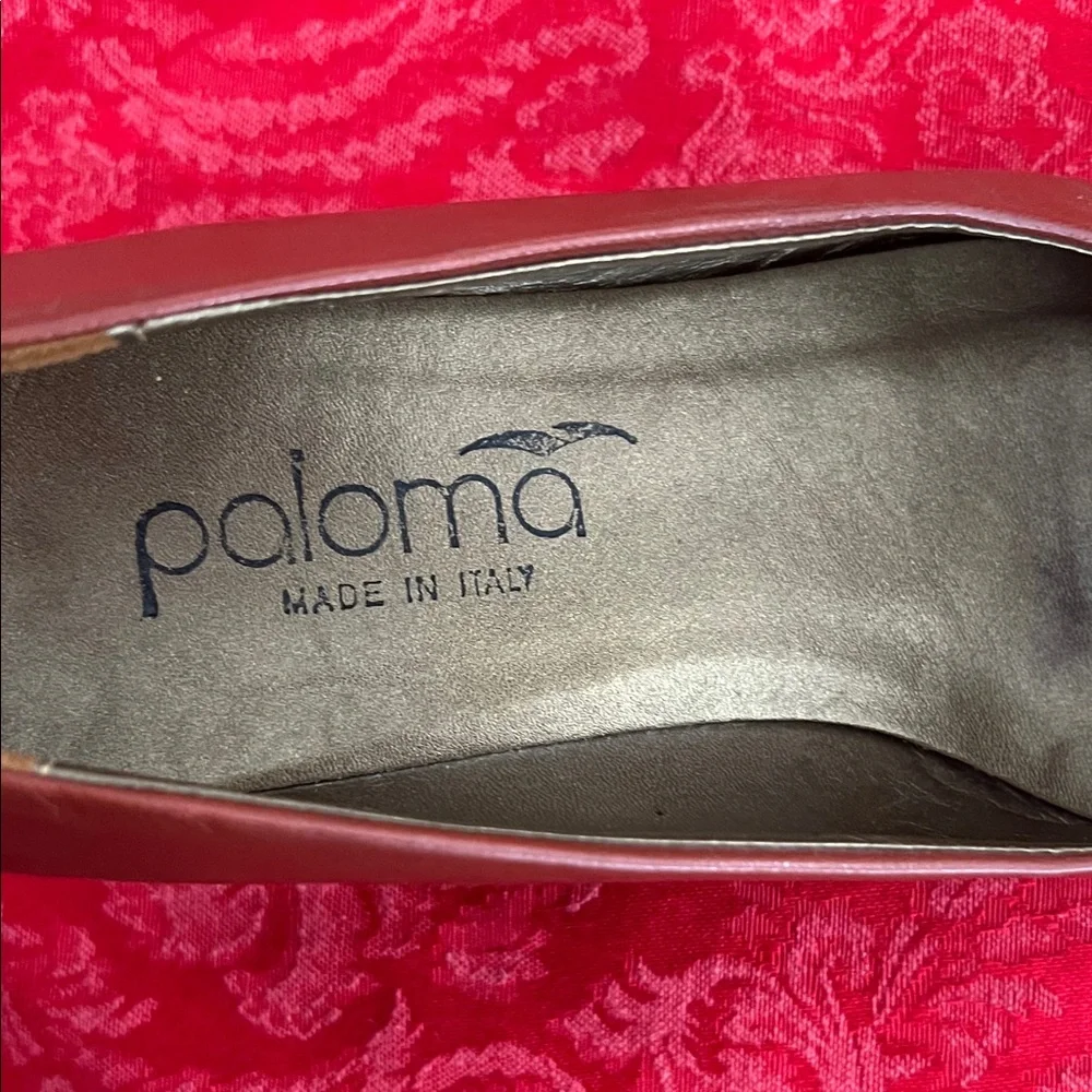 Vintage Paloma Oxblood Leather Pumps Made in Italy Women's 6B Sculptural Heel